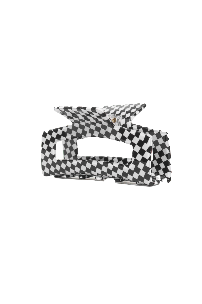 Midi Claw in Checker Noir